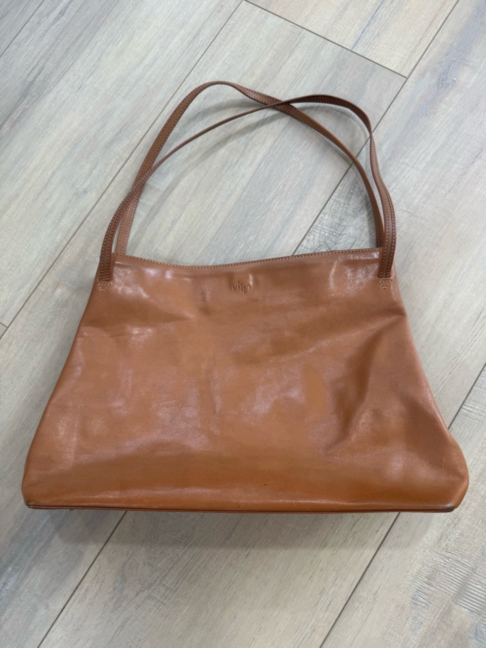 Monsac Leather Shoulder Bag in Cognac